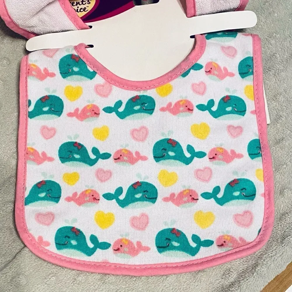 2 Pack Whale Baby Bibs